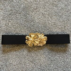 Zara Floral Gold Stretch Belt USA 32